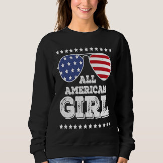 All American Girl Matching Family 4th of July Girl Sweatshirt