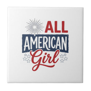 All American Girl Patriotic Vintage Shirt Design_1 Tile