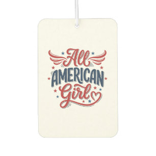 All American Girl Patriotic Vintage Vector Design_ Car Air Freshener