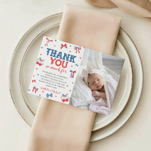 All American Girl Photo Thank You Card