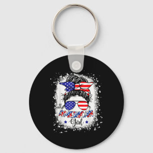 All American Girl Shirt Usa Flag 4th July Women Ki Key Ring