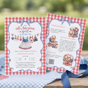 All American Girl Summer Baby Shower Invitation