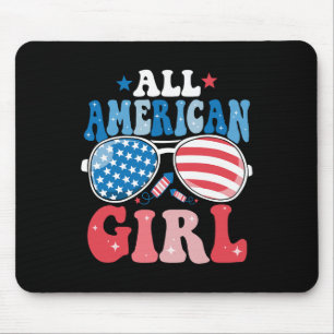 All American Girl Sungles 4th Of July Family Match Mouse Pad