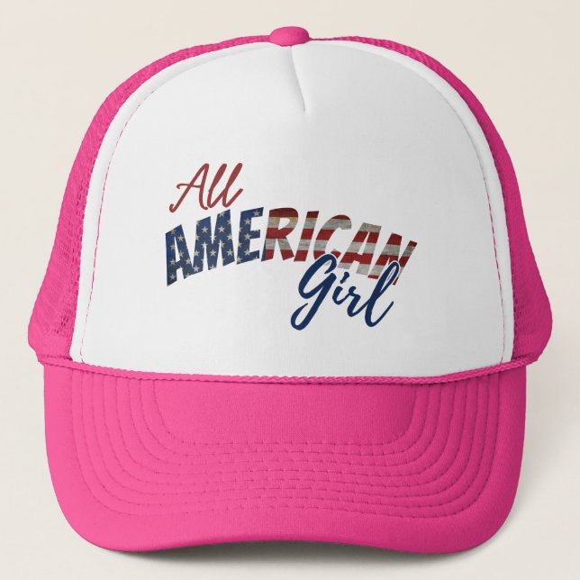 ALL AMERICAN GIRL TRUCKER HAT (Front)