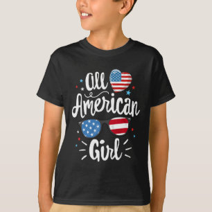 All American Girl Women American Flag 4th Of July T-Shirt