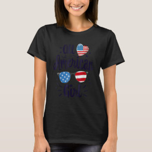 All American Girl Women American Flag 4th of July  T-Shirt