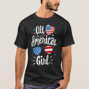 All American Girl Women American Flag 4th Of July  T-Shirt