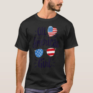 All American Girl Women American Flag 4th Of July  T-Shirt