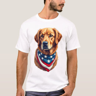 All American Golden Retriever Vintage Tee