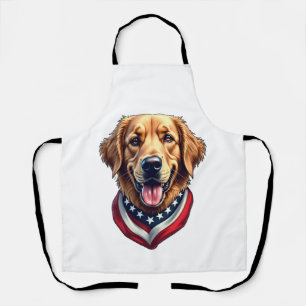 All American Golden Retriever Vintage Tee 4 Apron
