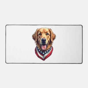 All American Golden Retriever Vintage Tee 4 Desk Mat