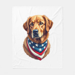 All American Golden Retriever Vintage Tee Fleece Blanket
