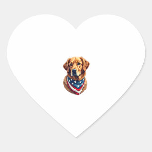 All American Golden Retriever Vintage Tee Heart Sticker