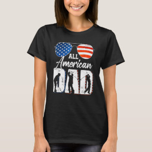 All American Golf Dad American Flag Sunglasses 4th T-Shirt