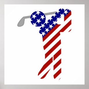 All American Golfer - Mens Golf Poster