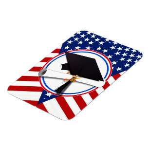 All American Grad - Red White & Blue on Stars Magnet