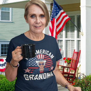 All American Grandma" 4th of July – Patriotic Tri-Blend Shirt