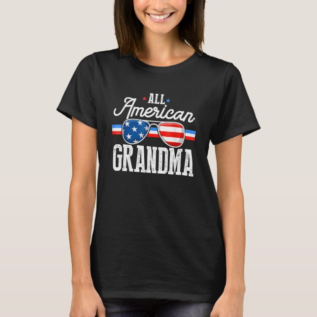All American Grandma Family Matching Sunglass Four T-Shirt (Front)