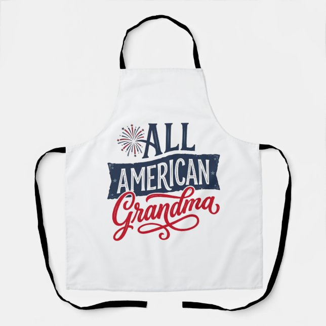 All American Grandma Patriotic Firework Design_1 Apron (Front)
