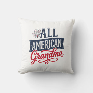 All American Grandma Patriotic Firework Design_1 Cushion