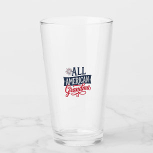 All American Grandma Patriotic Firework Design_1 Glass