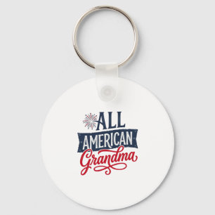 All American Grandma Patriotic Firework Design_1 Key Ring