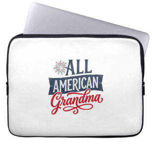 All American Grandma Patriotic Firework Design_1 Laptop Sleeve