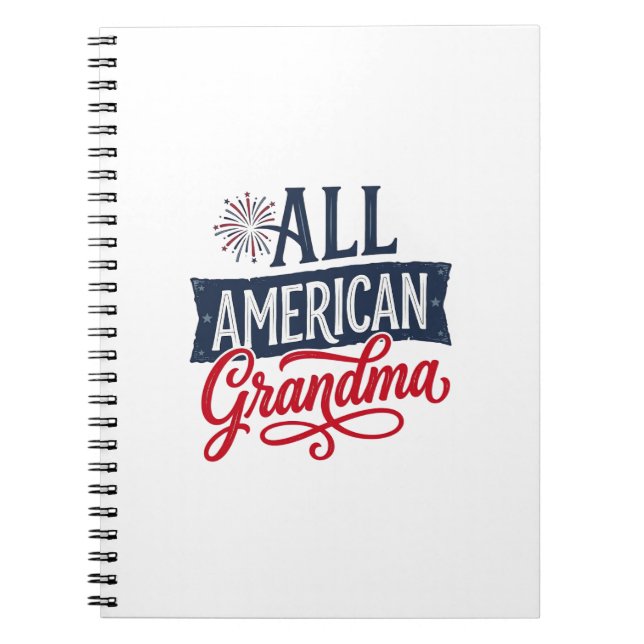 All American Grandma Patriotic Firework Design_1 Notebook (Front)
