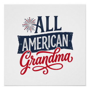 All American Grandma Patriotic Firework Design_1 Poster