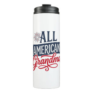 All American Grandma Patriotic Firework Design_1 Thermal Tumbler