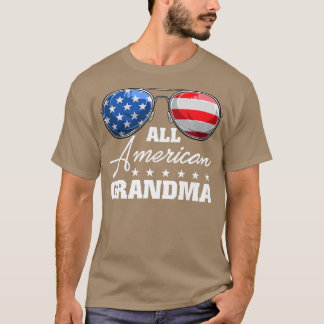 All American Grandma USA Flag Sunglasses 4th Of Ju T-Shirt