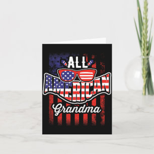 All American Grandma Usa Flag Vintage Funny Comfor Card