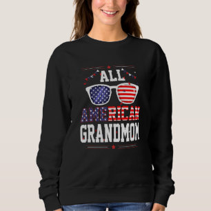 All American Grandmom 4th of July US Flag Sunglass Sweatshirt