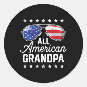 All American Grandpa 4th Of July Family Matching S Classic Round Sticker