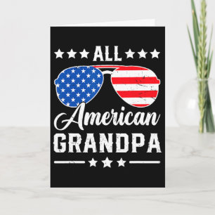 All American Grandpa 4th Of July Patriotic Usa Mat Card