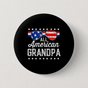 All American Grandpa 4th Of July Usa Sungles Mens 6 Cm Round Badge