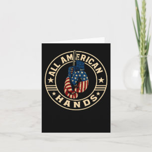 All American Hands Boxing Gloves Patriotic Usa Fla Card