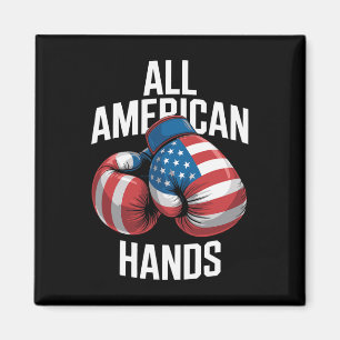 All American Hands Boxing Gloves Patriotic Usa Fla Magnet