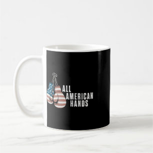 All American Hands Boxing Gloves Usa Flag Patrioti Coffee Mug