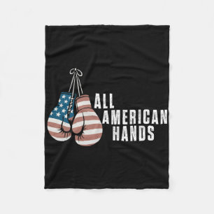All American Hands Boxing Gloves Usa Flag Patrioti Fleece Blanket