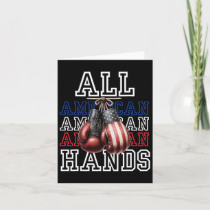 All American Hands Usa Flag Boxing Gloves Tee Card