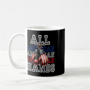 All American Hands Usa Flag Boxing Gloves Tee  Coffee Mug
