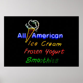 All-American Ice Cream, Frozen Yogurt and Smoothie Poster