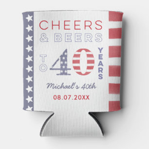 All-American Independence Day 40th Birthday Favour Can Cooler
