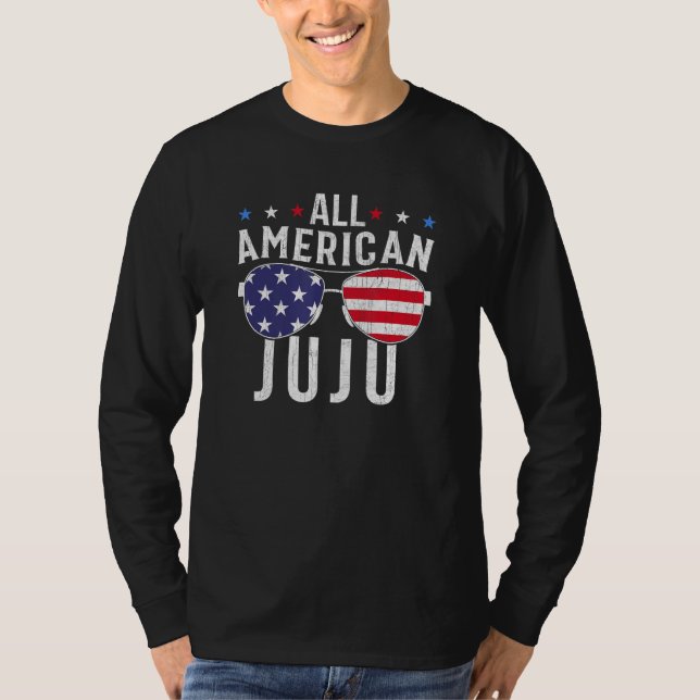 All American Juju USA Flag Sunglasses 4th Of July  T-Shirt (Front)