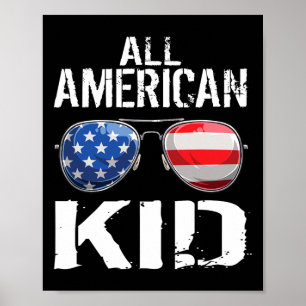 All American Kid 4th Of July Boys Patriotic Teens Poster