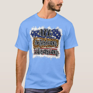 All American Librarian Leopard Matching School Pre T-Shirt