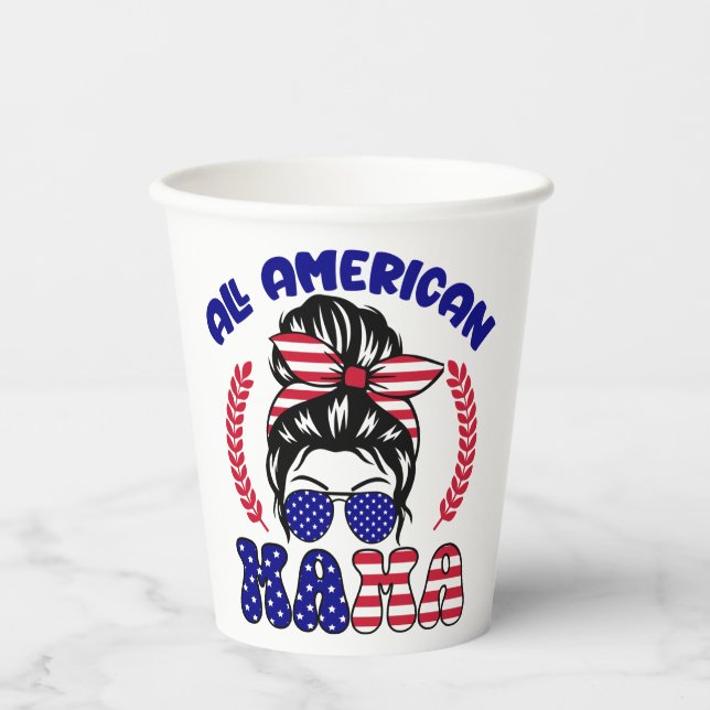 All American Mama  Paper Cups (Front)
