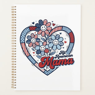 All American Mama Patriotic Flower Shirt Design_1 Planner