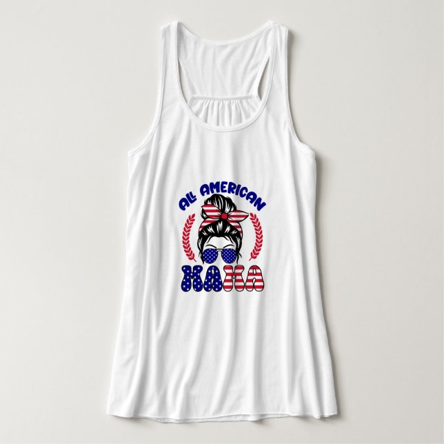 All American Mama  Singlet (Design Front)
